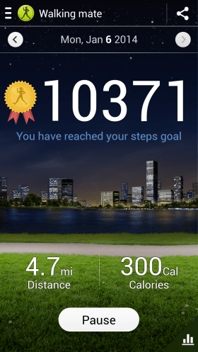 Number of Steps for Jan 06 2014